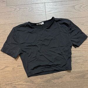 Zara Nylon Cropped Baby Tee - Black